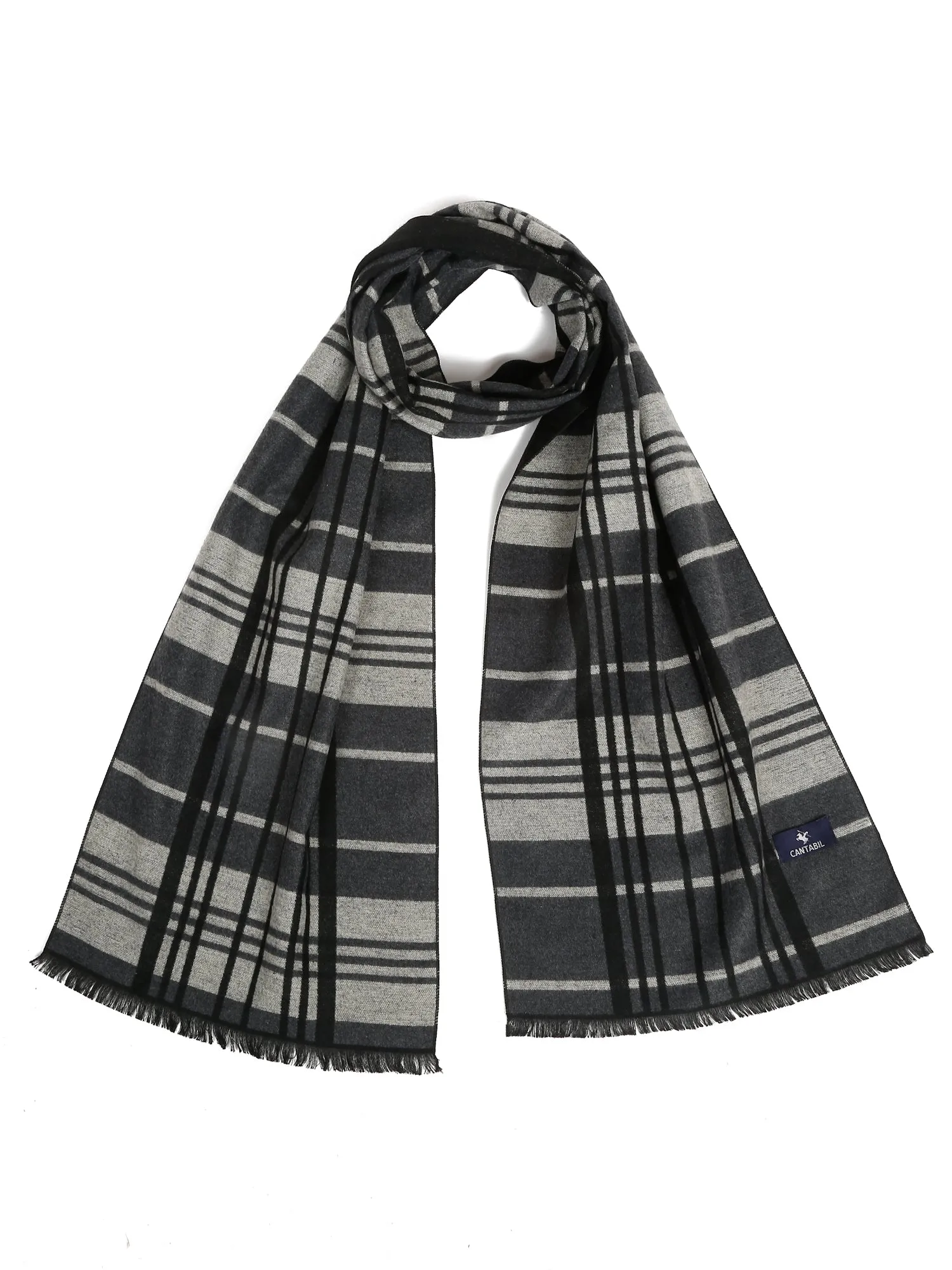 Men's Grey Fashion Medium Check Muffler