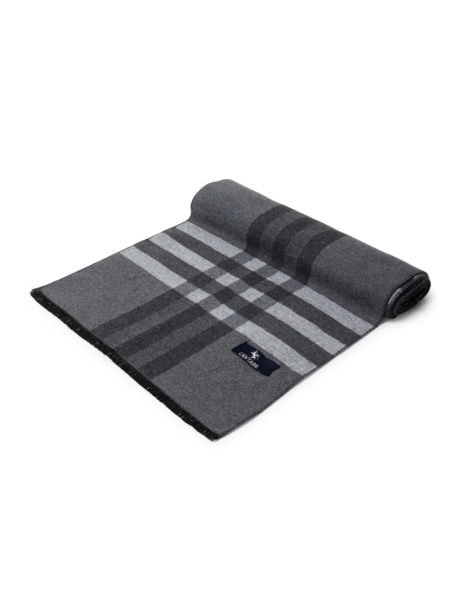 Men's Grey Melange Fashion Checkered Muffler