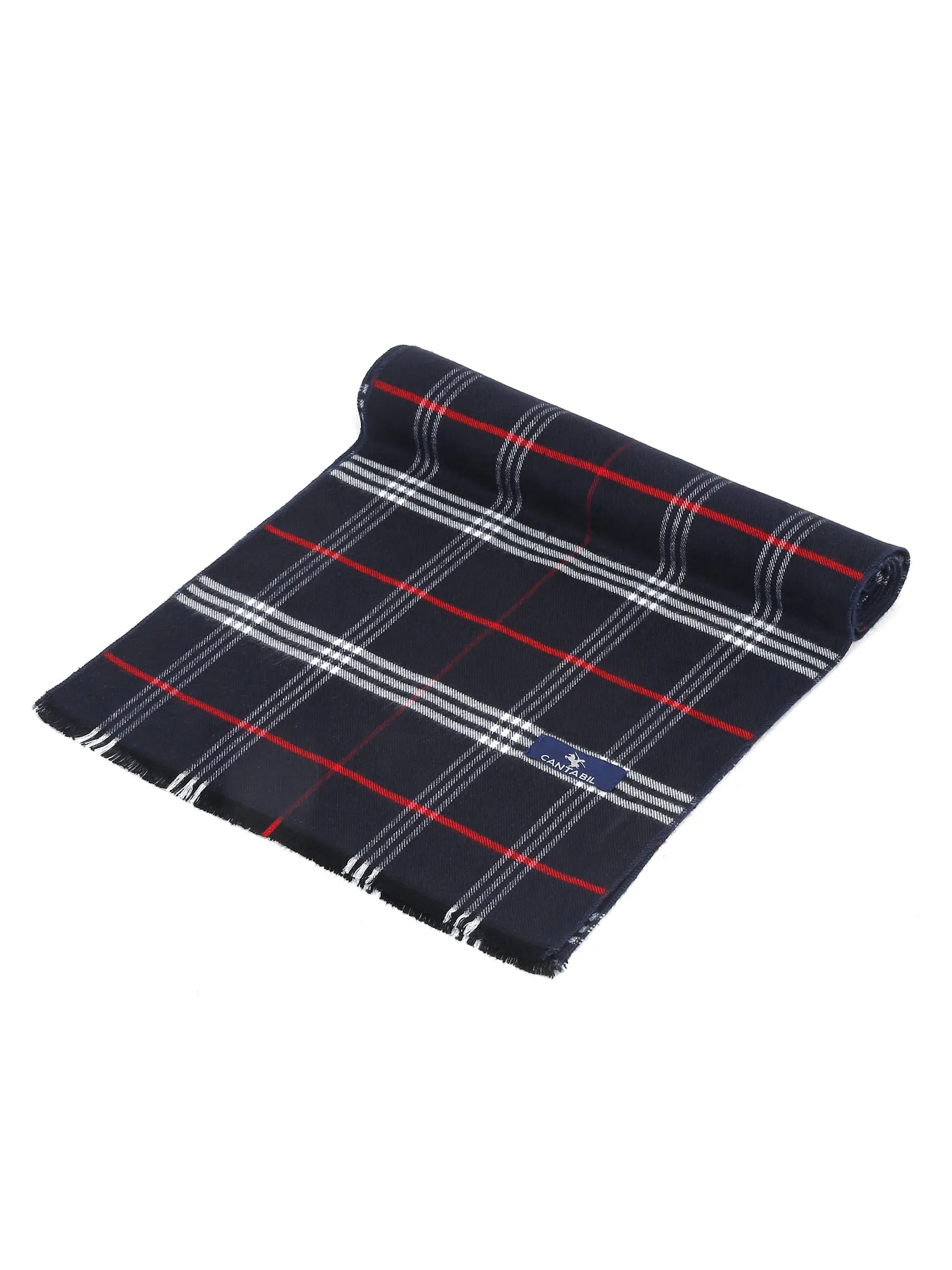 Men's Navy Blue Fashion Medium Check Muffler