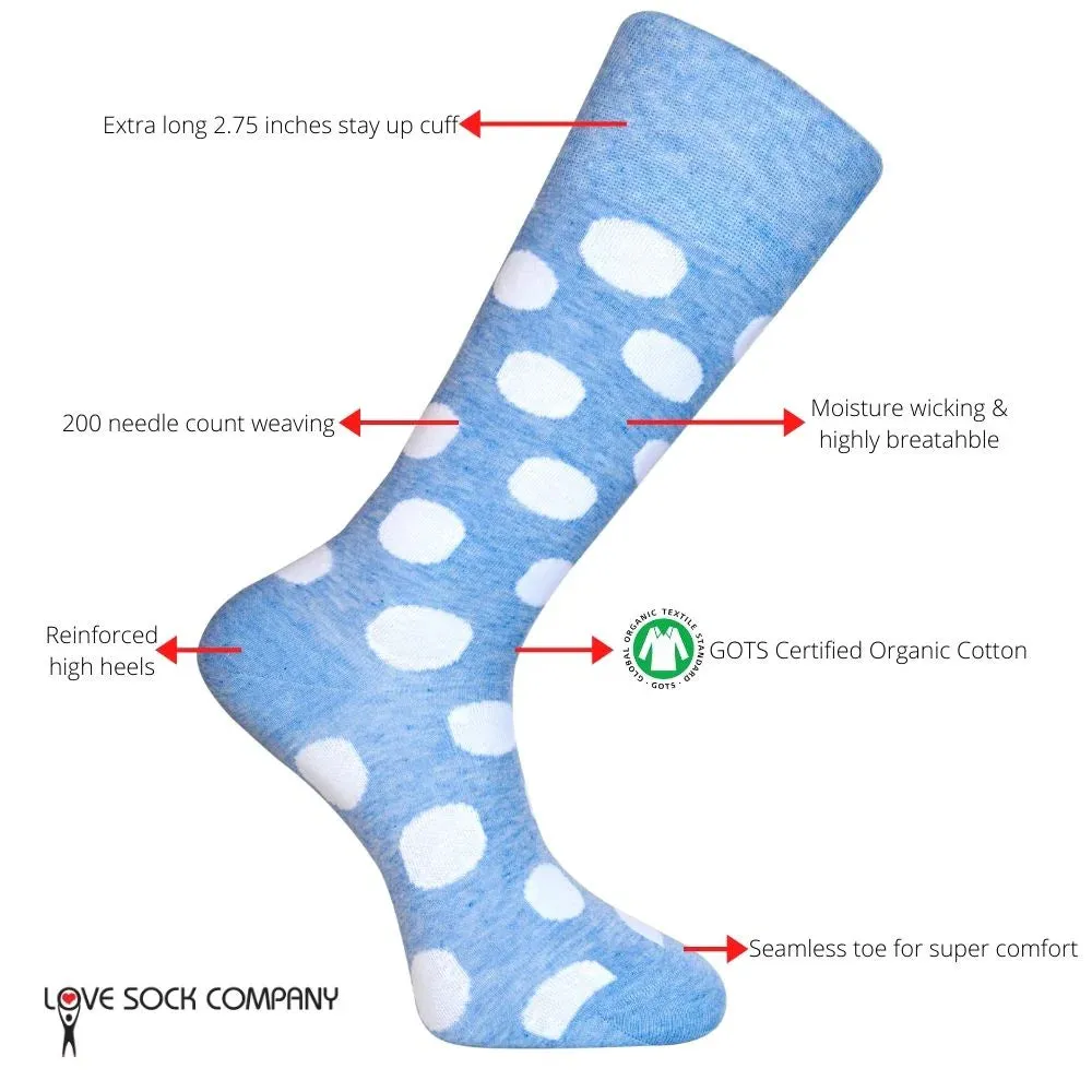 Men's Polka Dot Dress Socks - Big Polka (M)