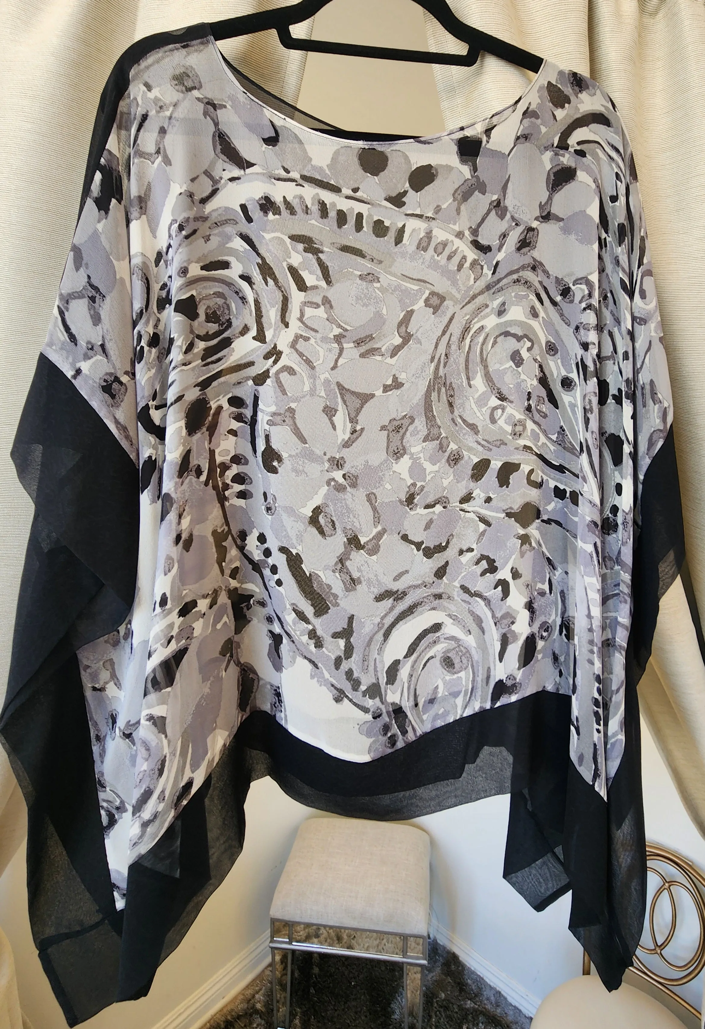 Mia Wear Ella Print Silk Blouse