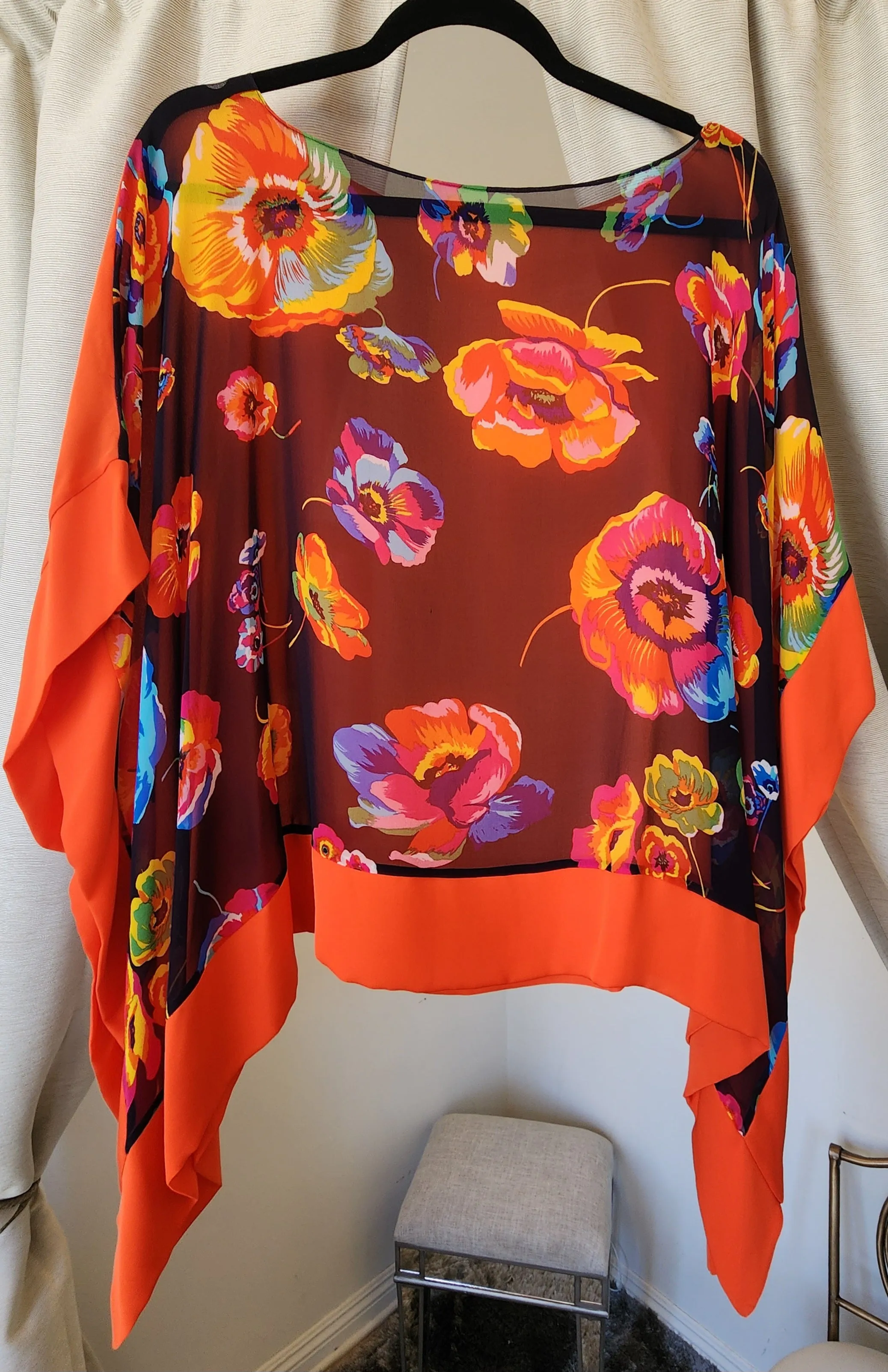 Mia Wear Ella Print Silk Blouse