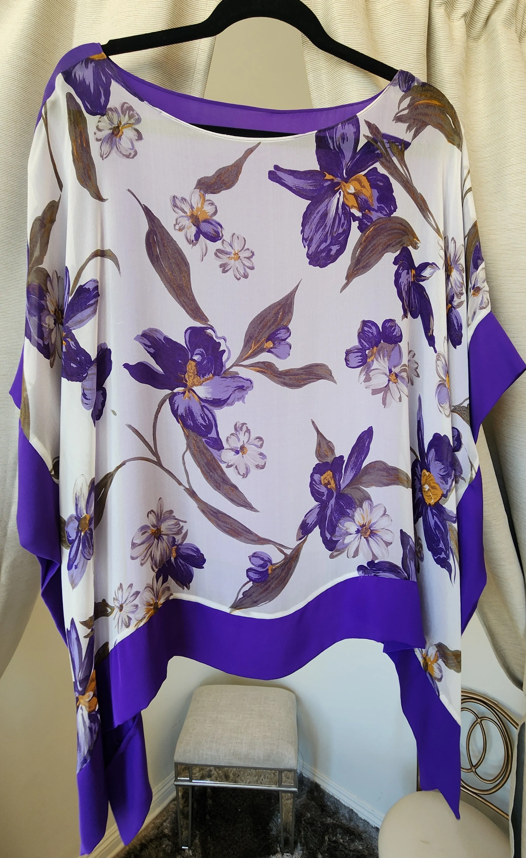 Mia Wear Ella Print Silk Blouse