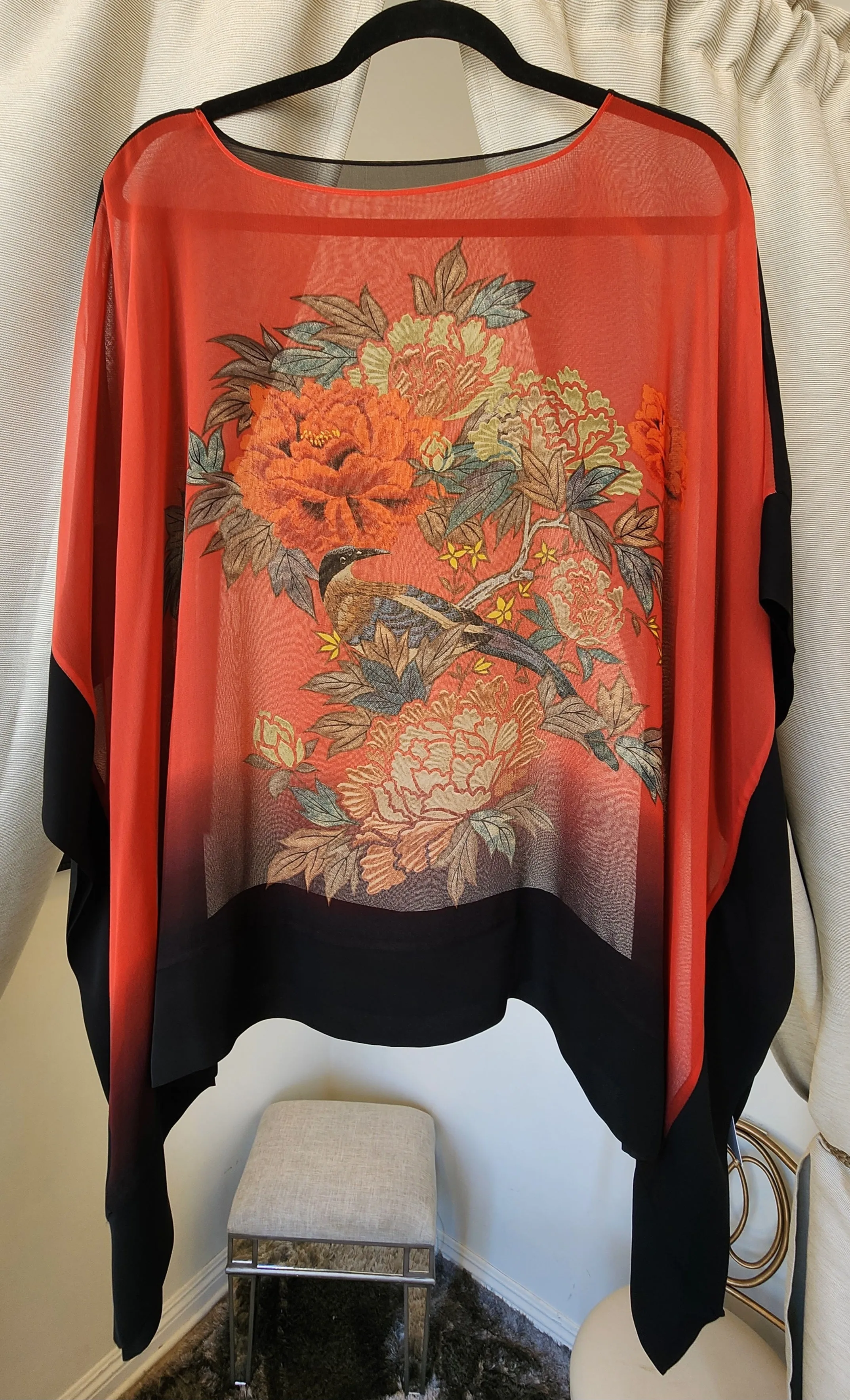 Mia Wear Ella Print Silk Blouse