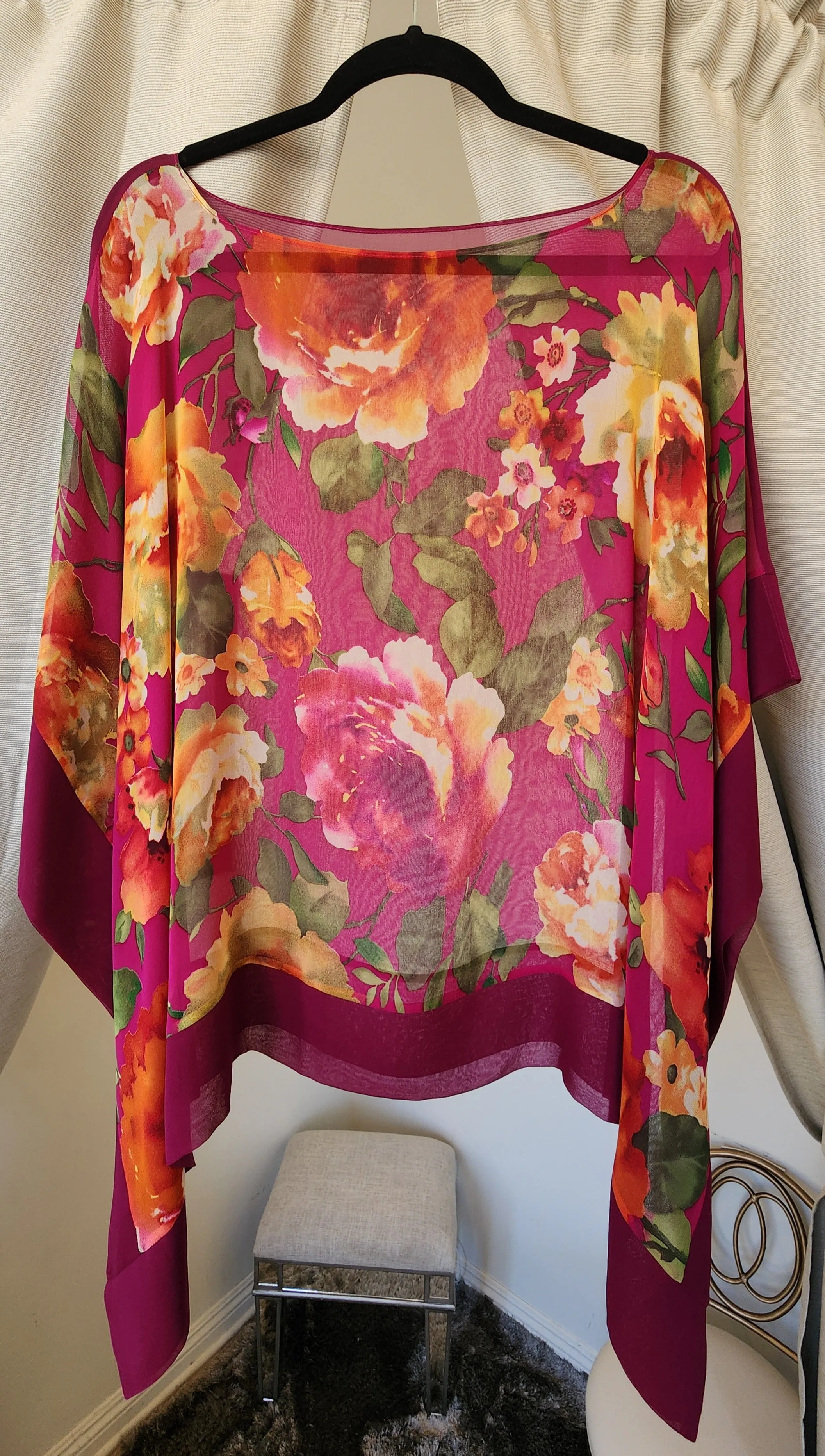 Mia Wear Ella Print Silk Blouse