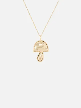 Mini Gold Mushroom Necklace