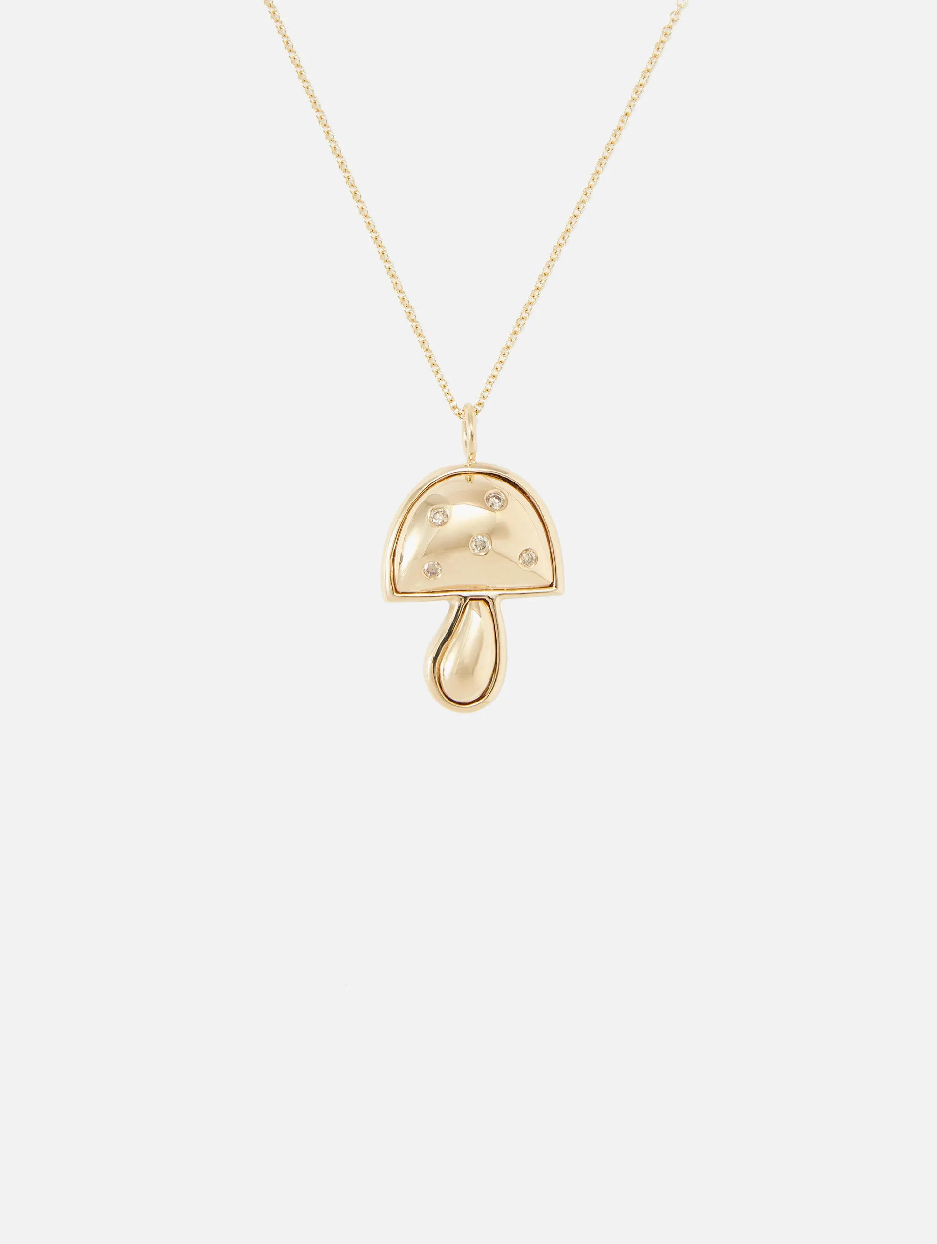 Mini Gold Mushroom Necklace