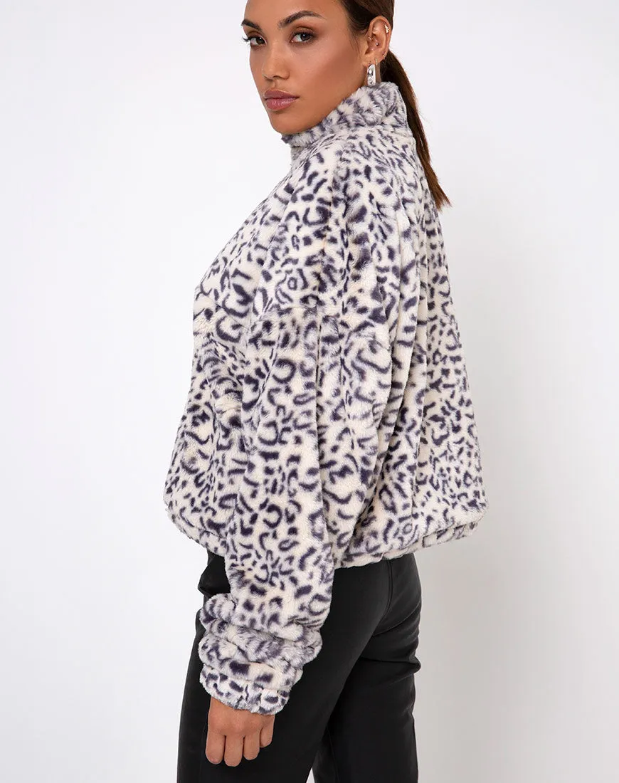 Nero Ring Pull Jacket in White Leopard