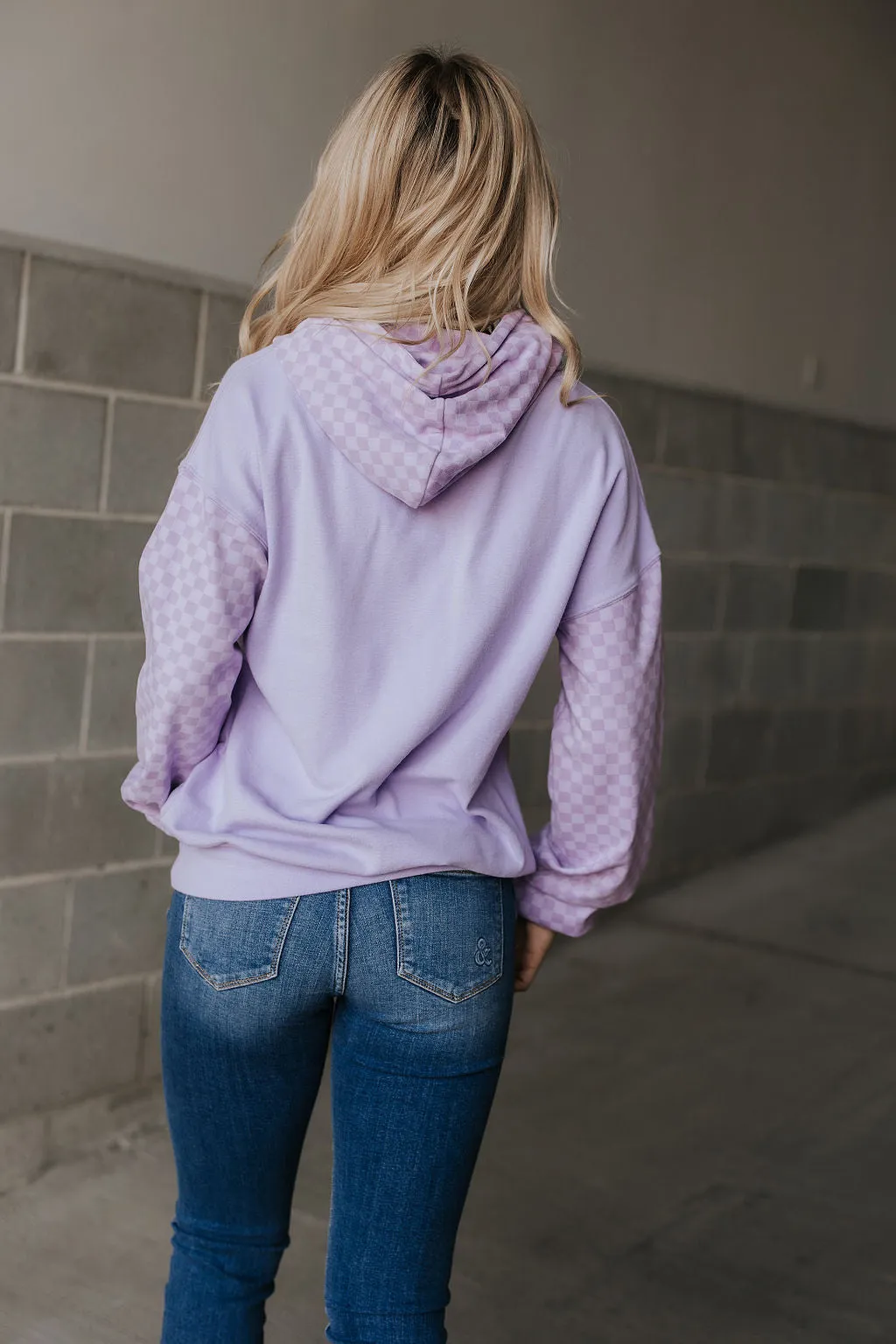 Performance Fleece University Hoodie- Checked Out Purple