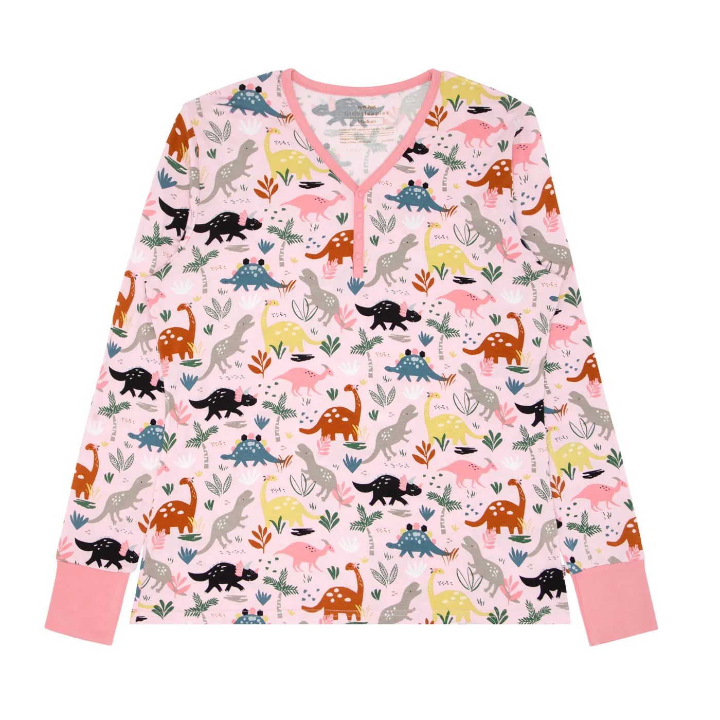 Pink Jurassic Jungle Women's Pajama Top