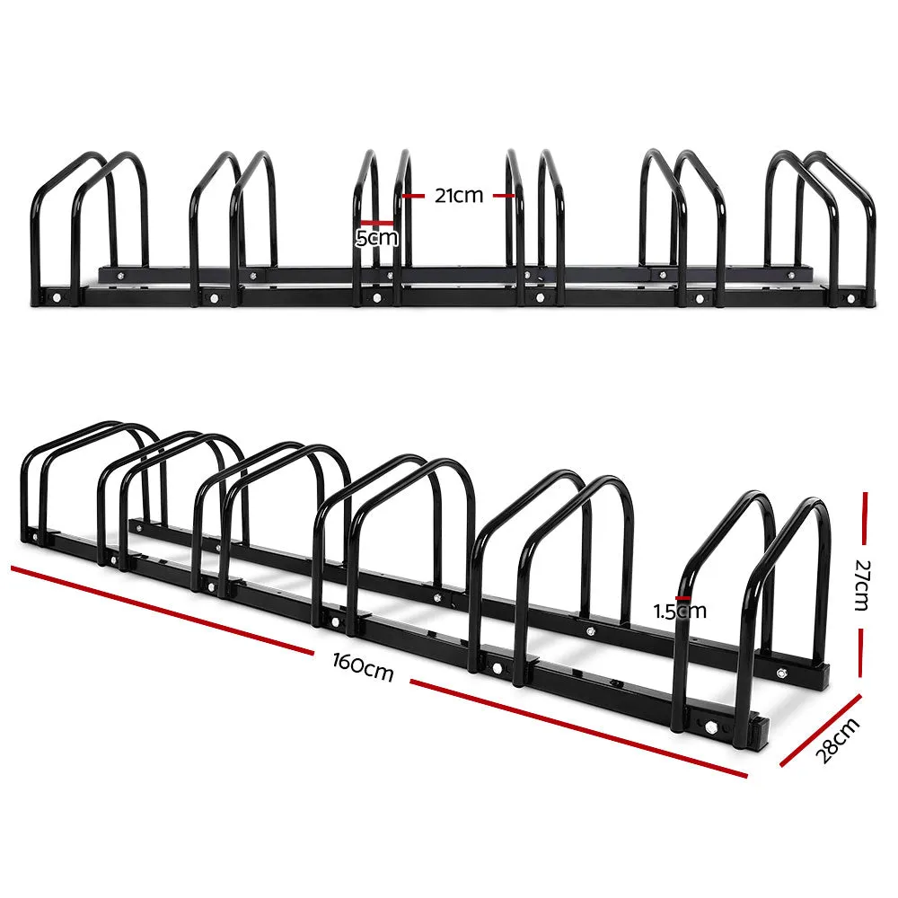 Portable Bike 6 Parking Rack Bicycle Instant Storage Stand - Black