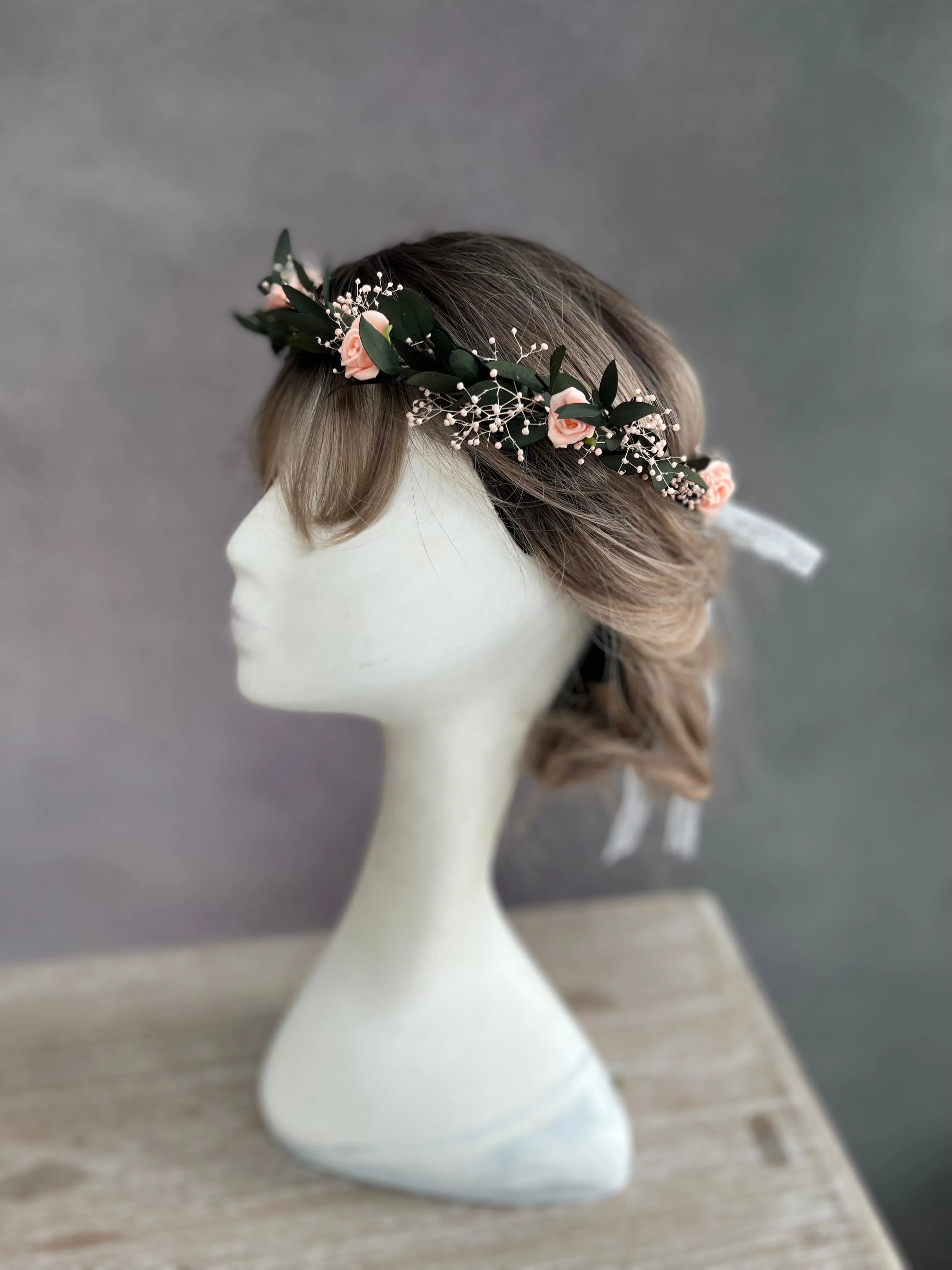 Romantic blush flower crown