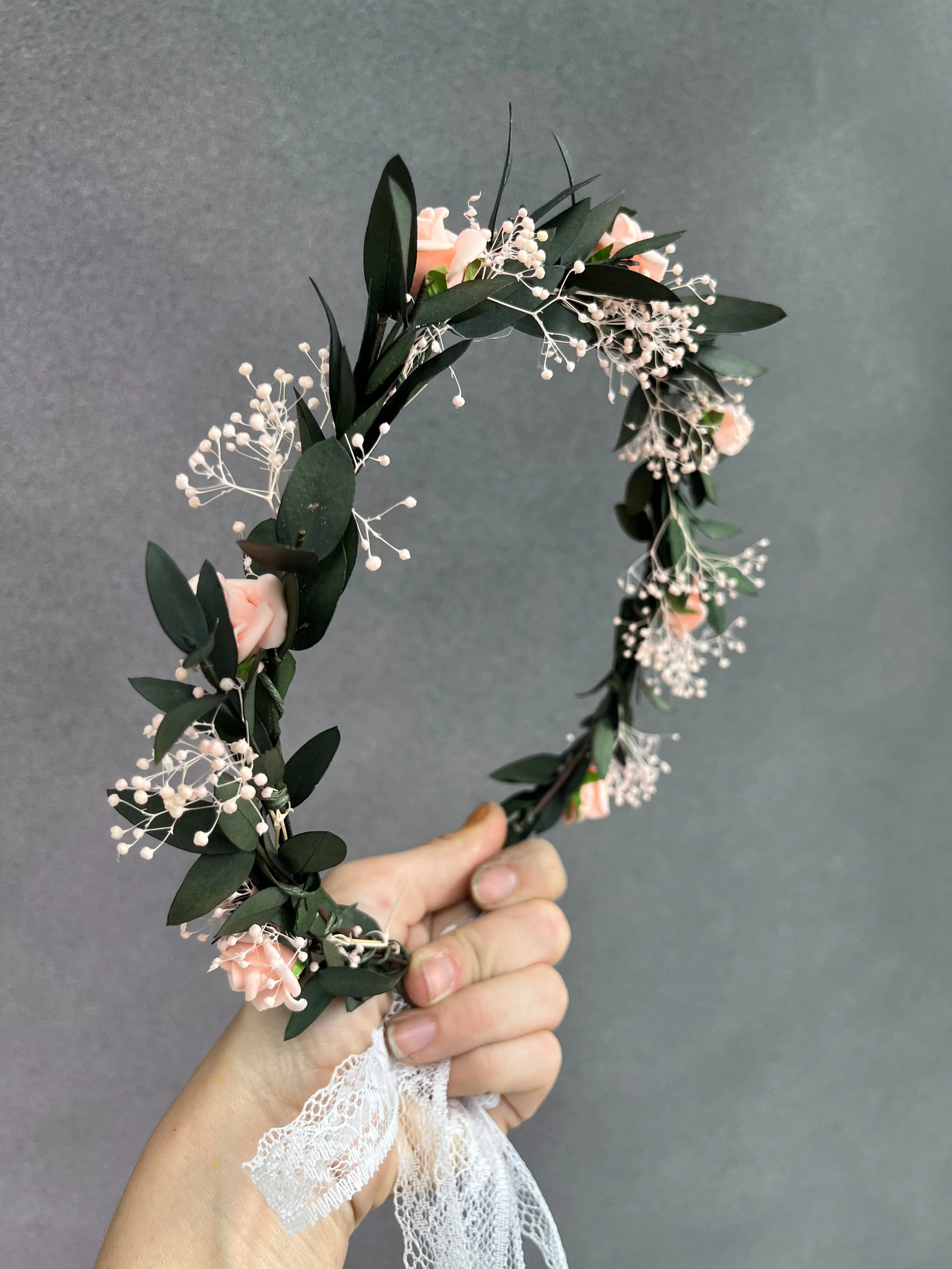 Romantic blush flower crown