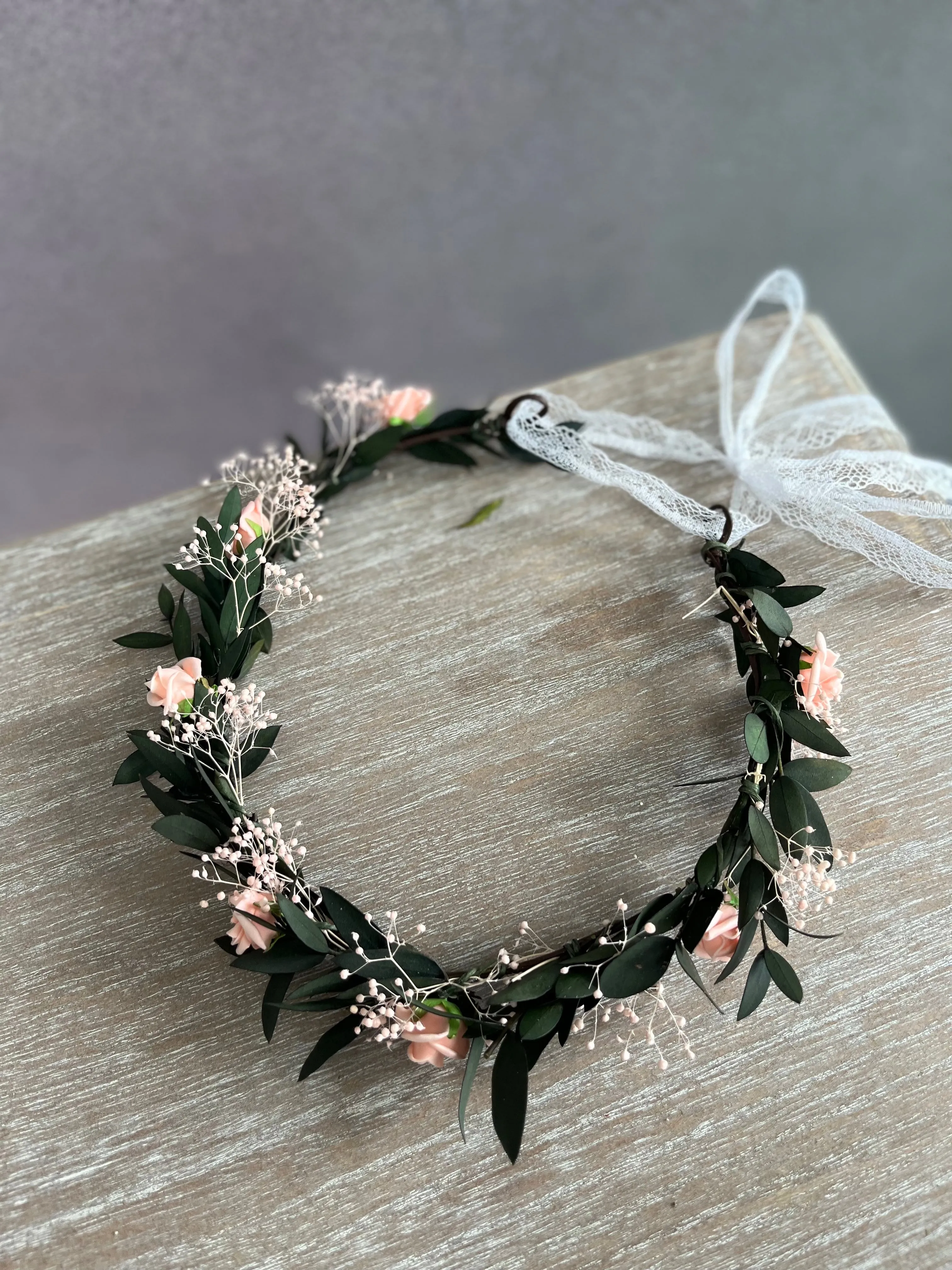 Romantic blush flower crown