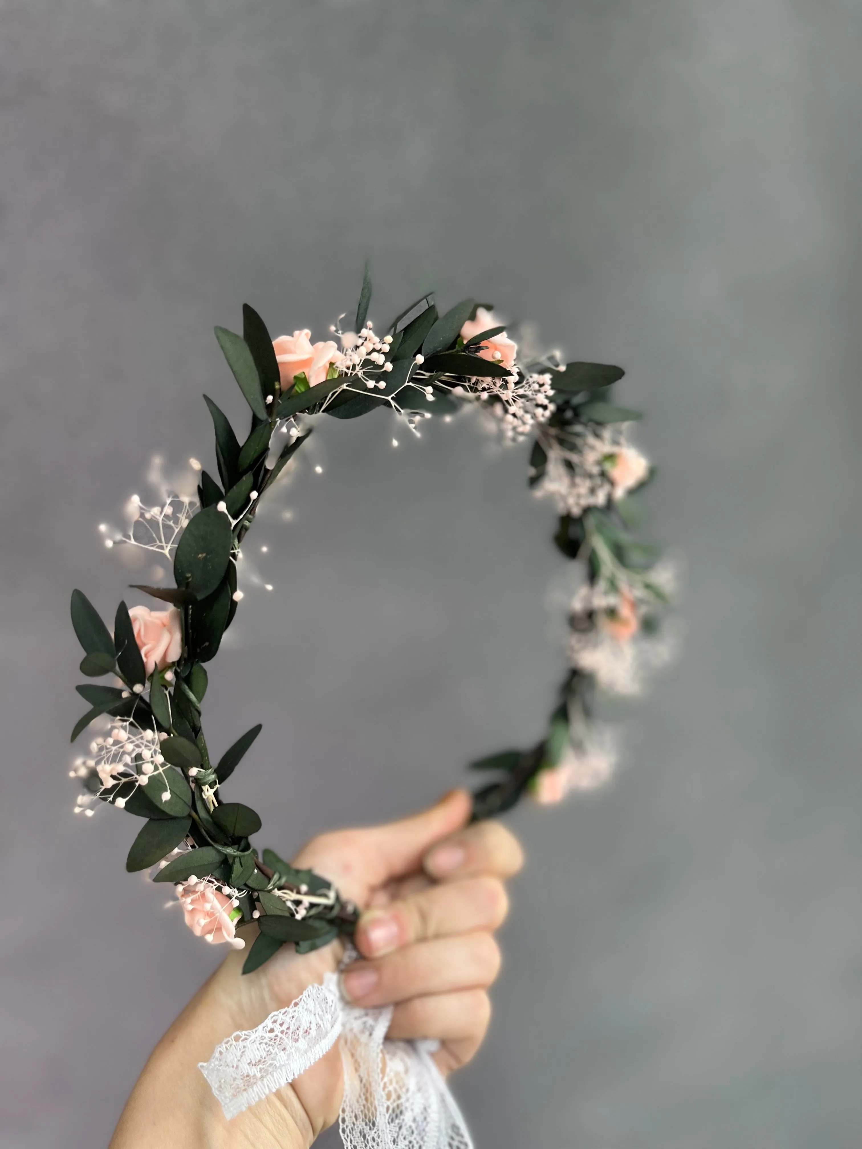 Romantic blush flower crown