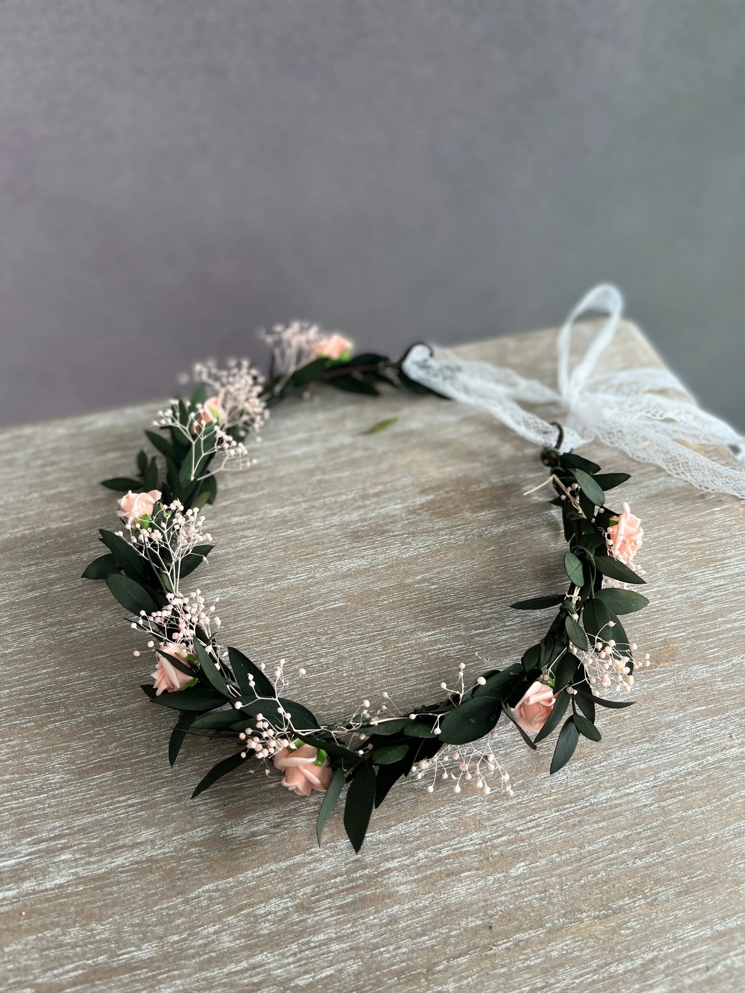 Romantic blush flower crown