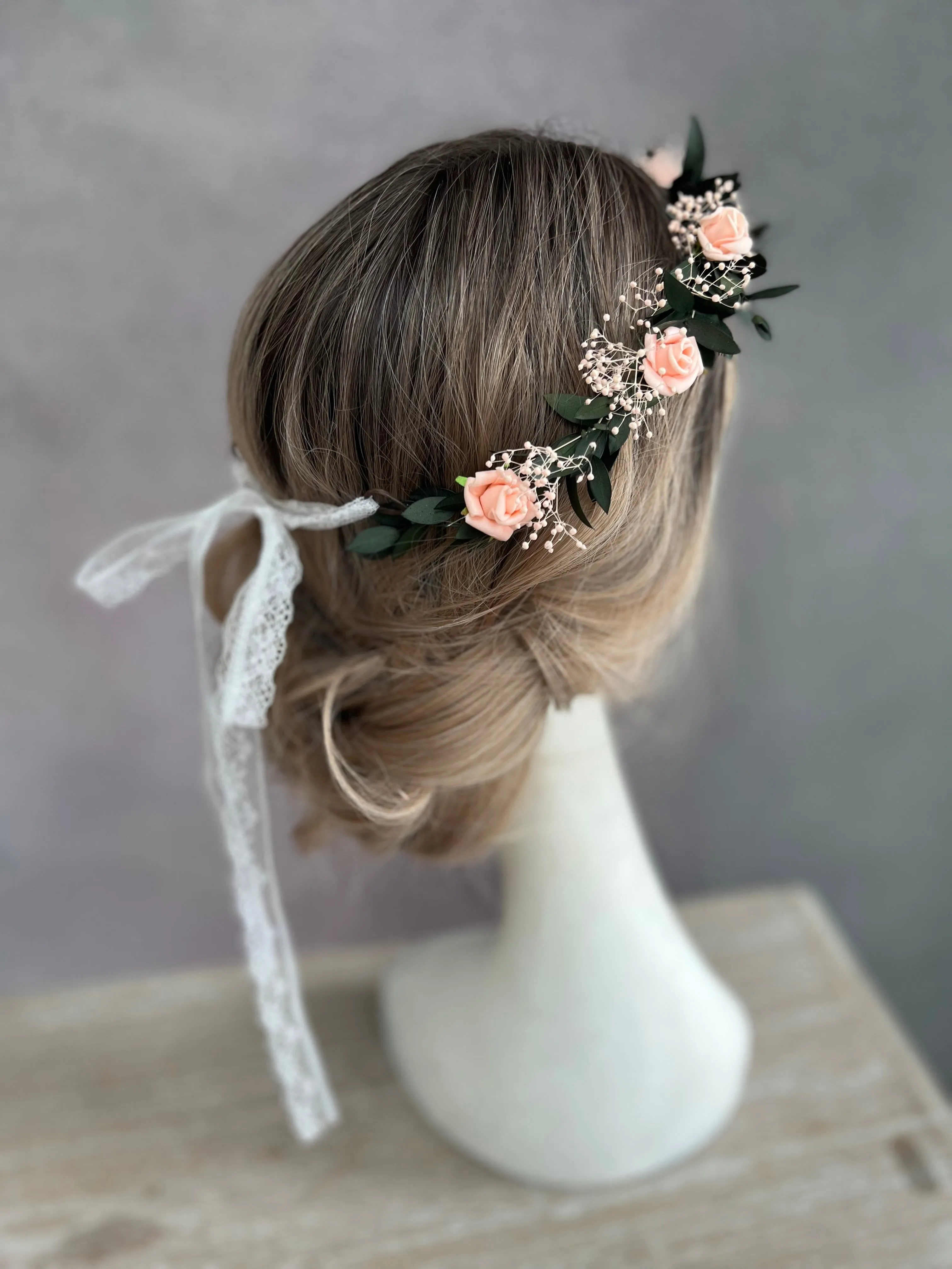 Romantic blush flower crown