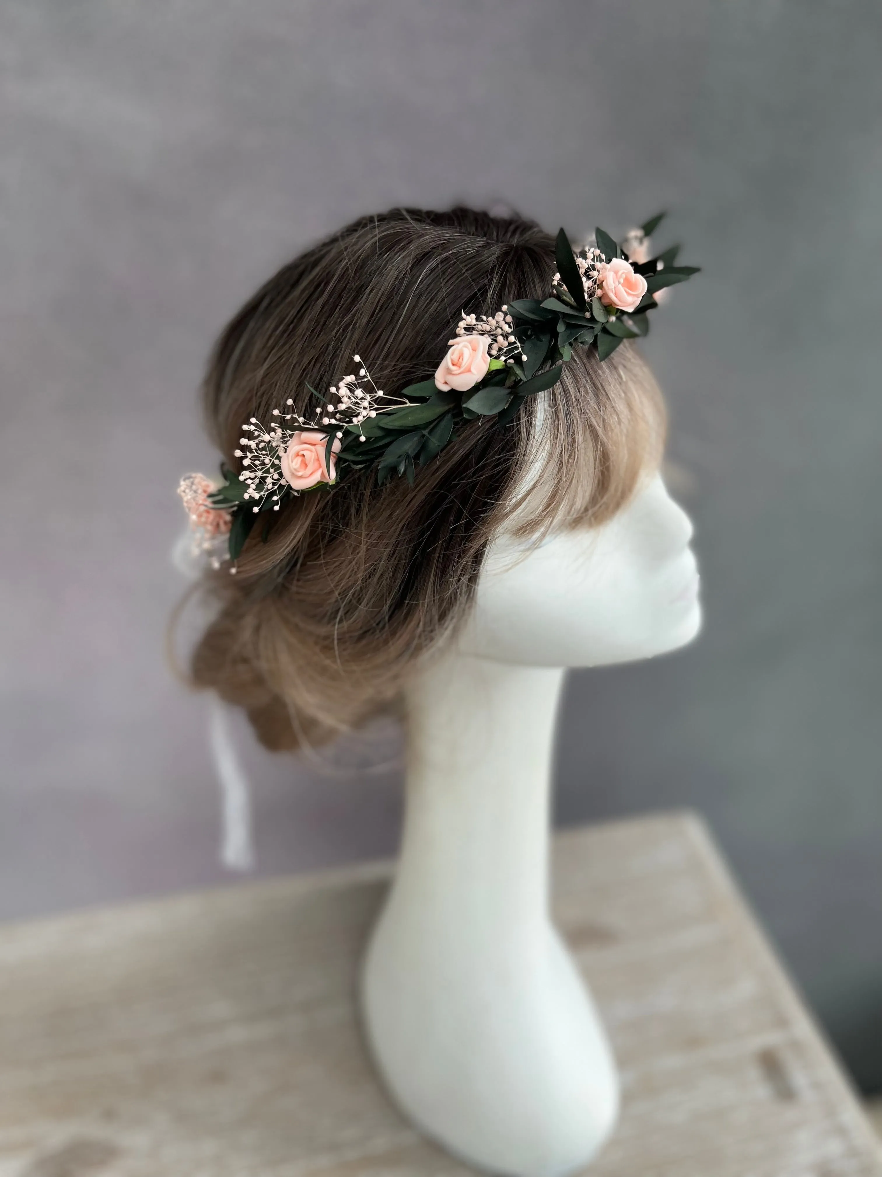 Romantic blush flower crown