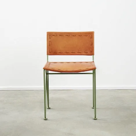 Saddle Leather Low-Back Dining Chair