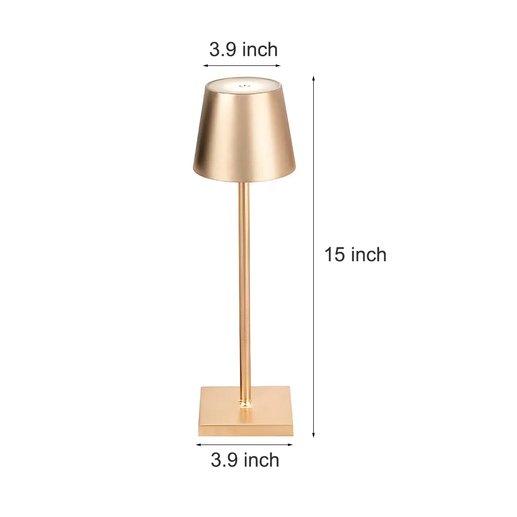 Top Hat Aluminum Rechargeable Portable Touch-Control Table Lamp