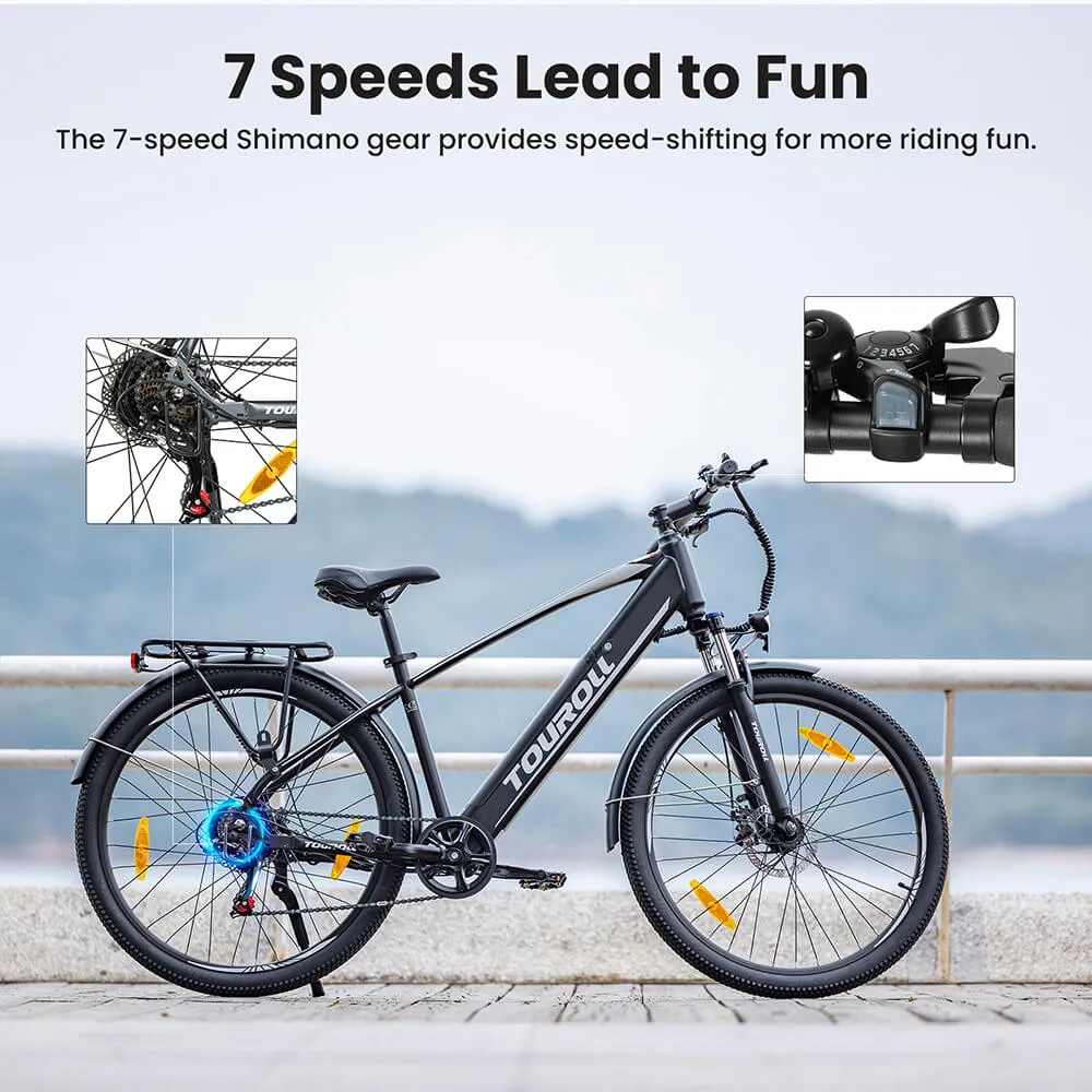 Touroll J1 Electric Trekking Bike 27.5 Tires 250W Motor 36V 15.6Ah Battery