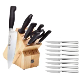 Zwilling 38663-005 ****Four Star * 8 Piece Knife Block Set with 8 Bonus Steak Knives